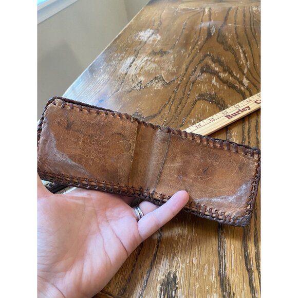 Set Of Two Custom Handcrafted Vintage Leather Wallets - Picture 3 of 8